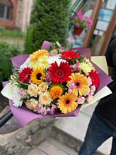 Букет цветов из:  Герберы, Ромашки, Хризантемы, Розы и Подсолнухи #REPLACE_PRED# Сейме